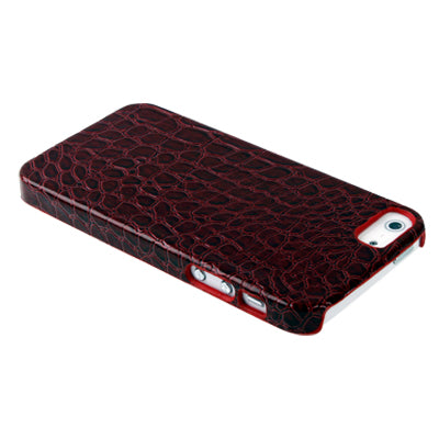 Sticking to Leather Alligator Pattern Plastic Protective Case for iPhone 5 & 5