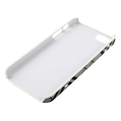 Fashionable Grid Pattern Sticking Leather Plastic Protective Case for iPhone 5 & 5s & SE