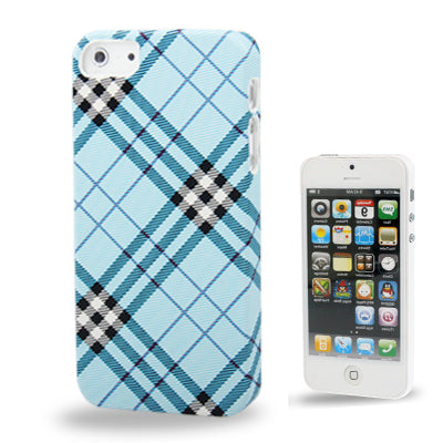 Fashionable Grid Pattern Sticking Leather Plastic Protective Case for iPhone 5 & 5s & SE