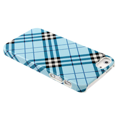 Fashionable Grid Pattern Sticking Leather Plastic Protective Case for iPhone 5 & 5s & SE