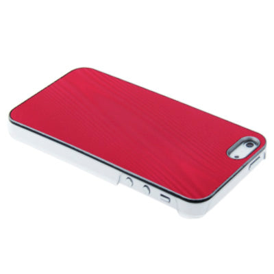 Wood Grain Texture Metal Sheet Paste Plastic Case for iPhone 5 & 5s & SE (Red)
