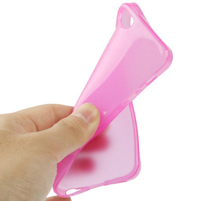 High Quality Smooth Surface Translucent TPU Shell for iPhone 5(Magenta)