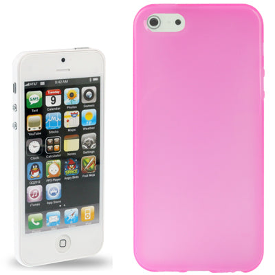 High Quality Smooth Surface Translucent TPU Shell for iPhone 5(Magenta)