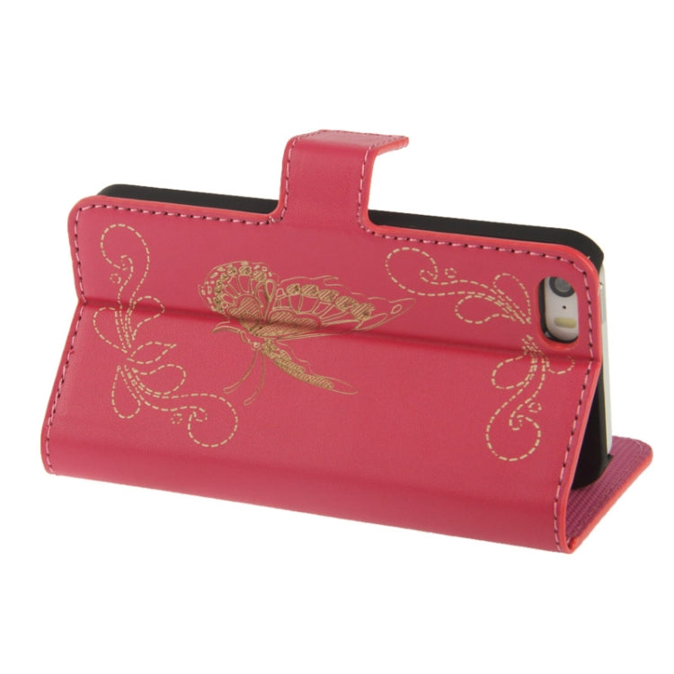 Butterfly Pattern Leather Case with Credit Card Slots & Holder