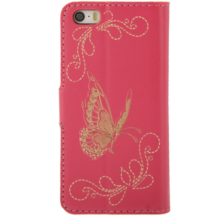 Butterfly Pattern Leather Case with Credit Card Slots & Holder