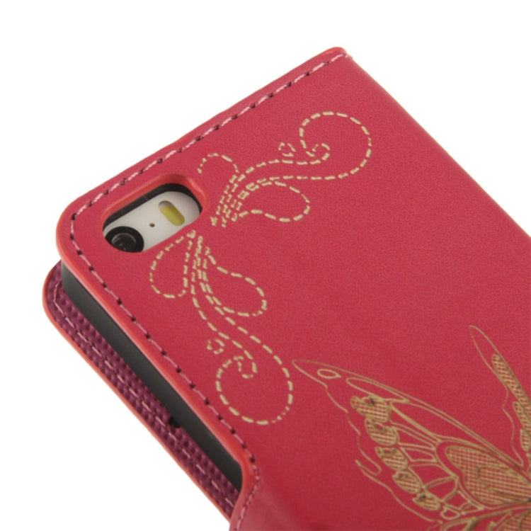 Butterfly Pattern Leather Case with Credit Card Slots & Holder