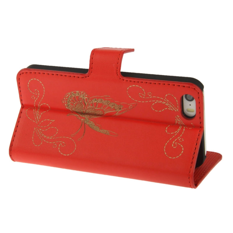 Butterfly Pattern Leather Case with Credit Card Slots & Holder