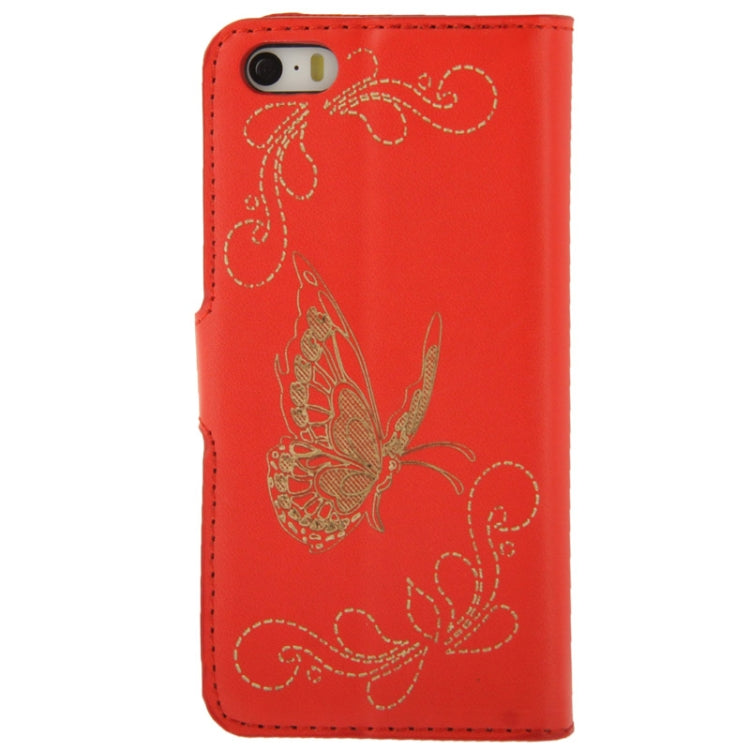 Butterfly Pattern Leather Case with Credit Card Slots & Holder
