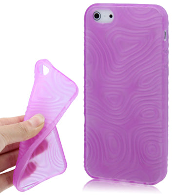 3D Water Wave Texture Anti-skidding TPU Case for i iPhone 5 & 5S & SE (Purple)