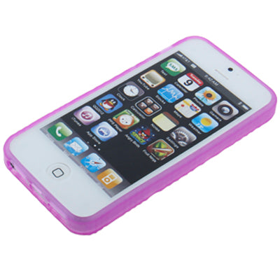 3D Water Wave Texture Anti-skidding TPU Case for i iPhone 5 & 5S & SE (Purple)