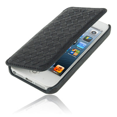Luxury Leather Series Weave Texture Horizontal Flip Imported Sheepskin Case for iPhone 5 & 5s & SE