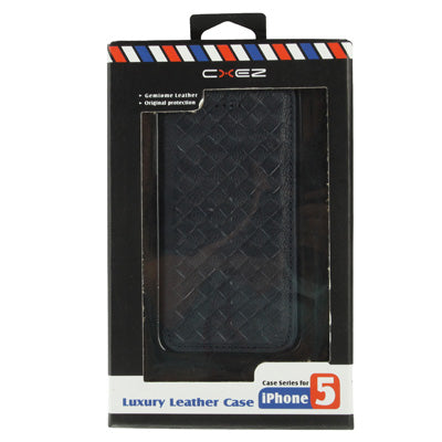 Luxury Leather Series Weave Texture Horizontal Flip Imported Sheepskin Case for iPhone 5 & 5s & SE