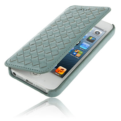 Luxury Leather Series Weave Texture Horizontal Flip Imported Sheepskin Case for iPhone 5 & 5s & SE