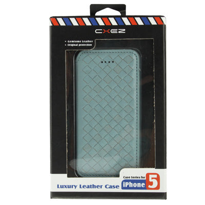 Luxury Leather Series Weave Texture Horizontal Flip Imported Sheepskin Case for iPhone 5 & 5s & SE