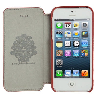 Luxury Leather Series Weave Texture Horizontal Flip Imported Sheepskin Case for iPhone 5 & 5s & SE
