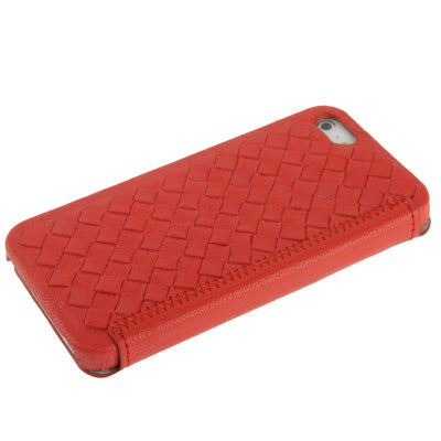 Luxury Leather Series Weave Texture Horizontal Flip Imported Sheepskin Case for iPhone 5 & 5s & SE