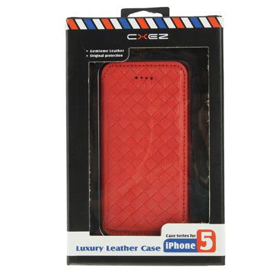 Luxury Leather Series Weave Texture Horizontal Flip Imported Sheepskin Case for iPhone 5 & 5s & SE