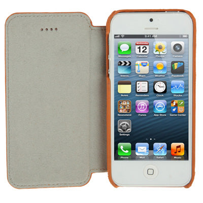 Luxury Leather Series Weave Texture Horizontal Flip Imported Sheepskin Case for iPhone 5 & 5s & SE