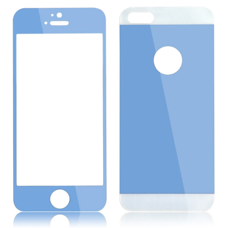 Electroplate Color Toughened Protective Explosion-proof Tempered Front + Back Glass Film for iPhone 5 & 5S