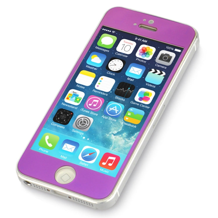Electroplate Color Toughened Protective Explosion-proof Tempered Front + Back Glass Film for iPhone 5 & 5S