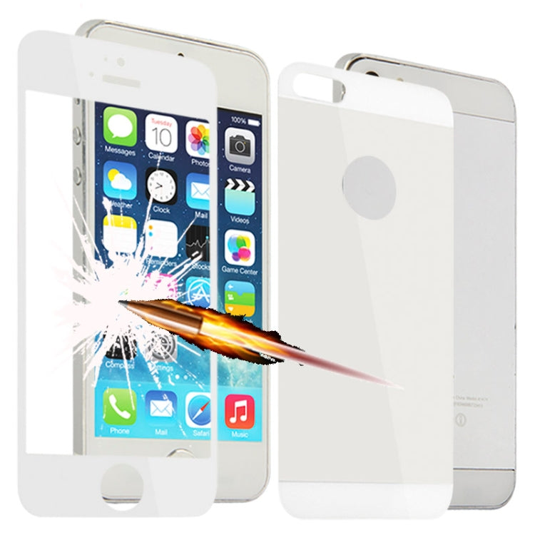Electroplate Color Toughened Protective Explosion-proof Tempered Front + Back Glass Film for iPhone 5 & 5S
