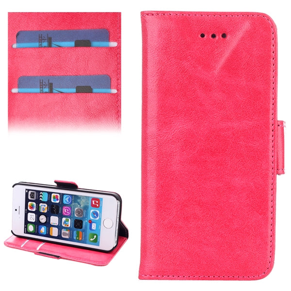 Oil Leather Case with Credit Card Slot & Holder for iPhone 5 & 5s & SE & SE