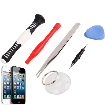 6 in 1 (Sucker+Crowbar+Pry panel+Tweezers+Screwdriver Handle+Dual Screwdriver Hand) Special Opening Tools Sets for iPhone 5 & 5S & 5C / iPhone 4 & 4S