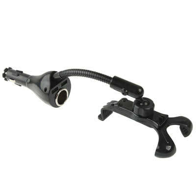 Universal Car Holder with Dual USB Charger & Cigarette Lighter Socket for iPhone 5 / iPhone 4 & 4S / Galaxy S IV / i9300 / Other Smart Phones, Height: 105-130mm