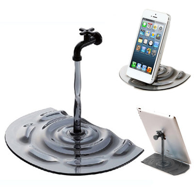 Universal Black Flowing Water Faucet Holder Bracket , For  iPad, iPhone, Galaxy, Huawei, Xiaomi, HTC, Sony, and other Mobile Phones or Tablets(Black)