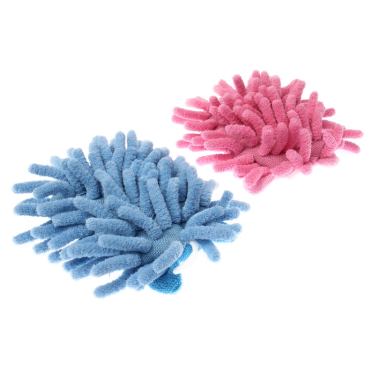 2 PCS Cute Cartoon Pattern Screen Cleaning Chenille Brush for Mobile Phone Computer (Blue + Pink)