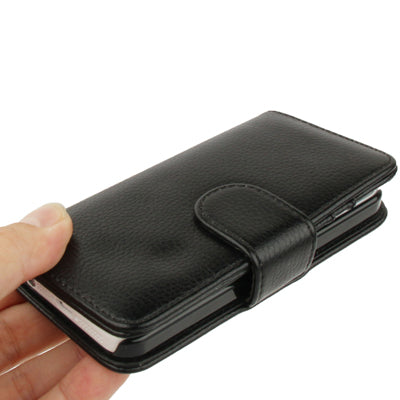 Lichi Texture Flip Leather Case Cover with Credit Card Slots & Belt Clip for iPhone 5 & 5s & SE & SE