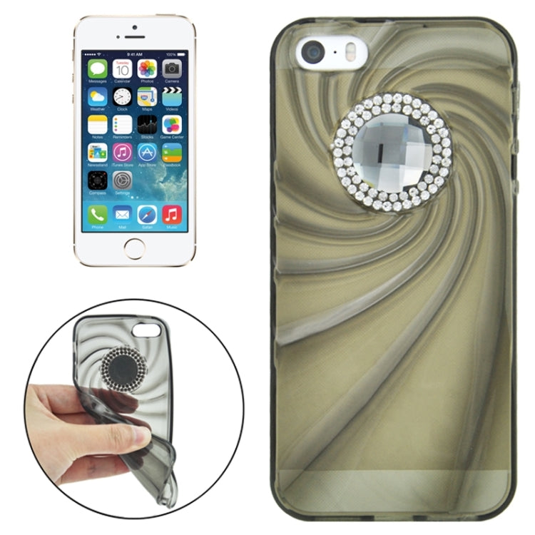 Ultra-Thin Fashionable Whirlwind with Diamond TPU Protective Case for iPhone 5 & 5s & SE