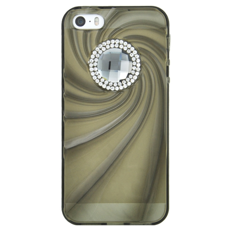 Ultra-Thin Fashionable Whirlwind with Diamond TPU Protective Case for iPhone 5 & 5s & SE