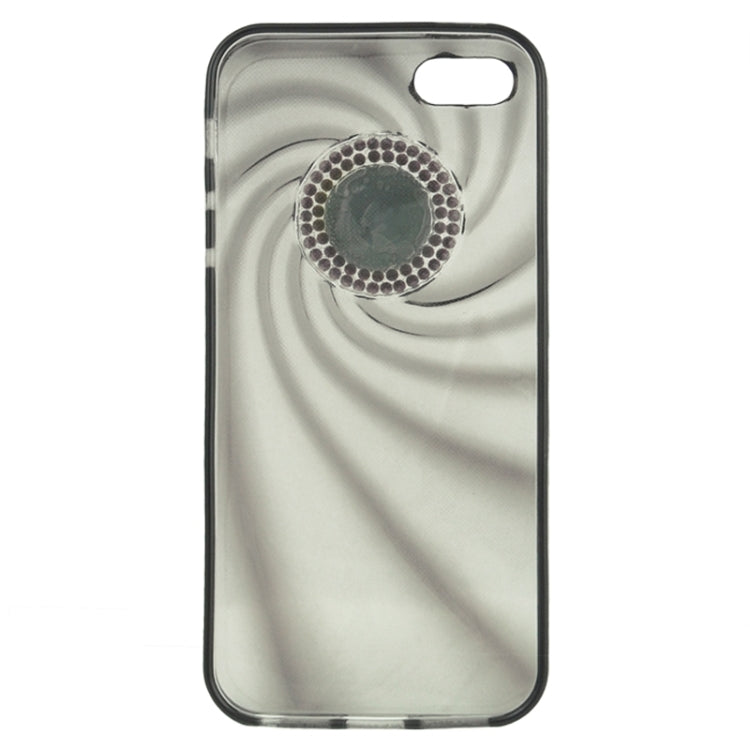Ultra-Thin Fashionable Whirlwind with Diamond TPU Protective Case for iPhone 5 & 5s & SE