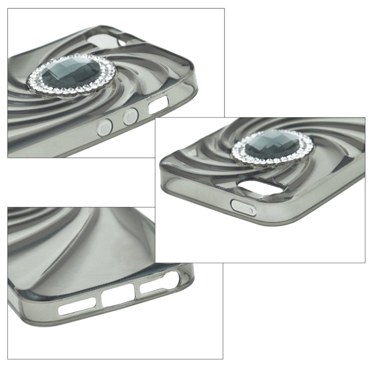 Ultra-Thin Fashionable Whirlwind with Diamond TPU Protective Case for iPhone 5 & 5s & SE