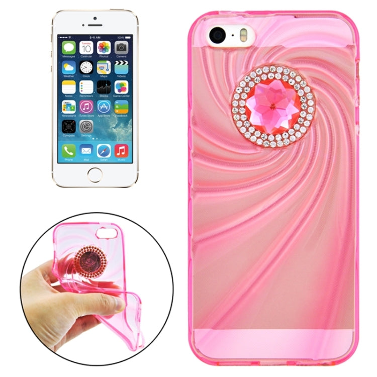 Ultra-Thin Fashionable Whirlwind with Diamond TPU Protective Case for iPhone 5 & 5s & SE