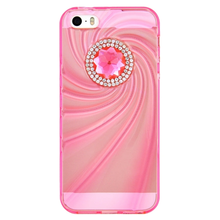 Ultra-Thin Fashionable Whirlwind with Diamond TPU Protective Case for iPhone 5 & 5s & SE