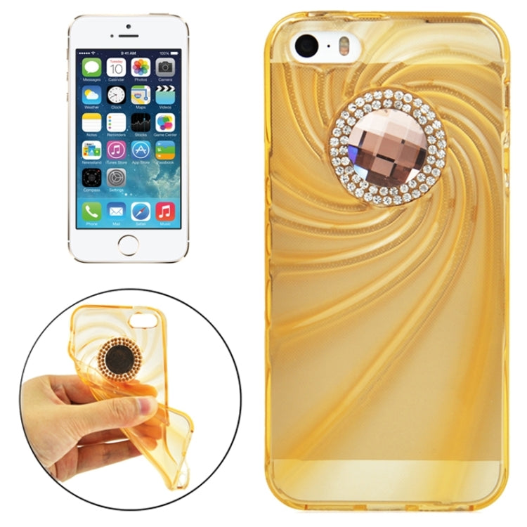Ultra-Thin Fashionable Whirlwind with Diamond TPU Protective Case for iPhone 5 & 5s & SE
