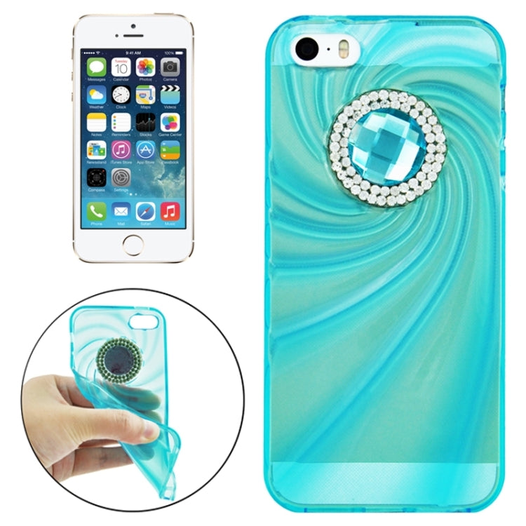 Ultra-Thin Fashionable Whirlwind with Diamond TPU Protective Case for iPhone 5 & 5s & SE