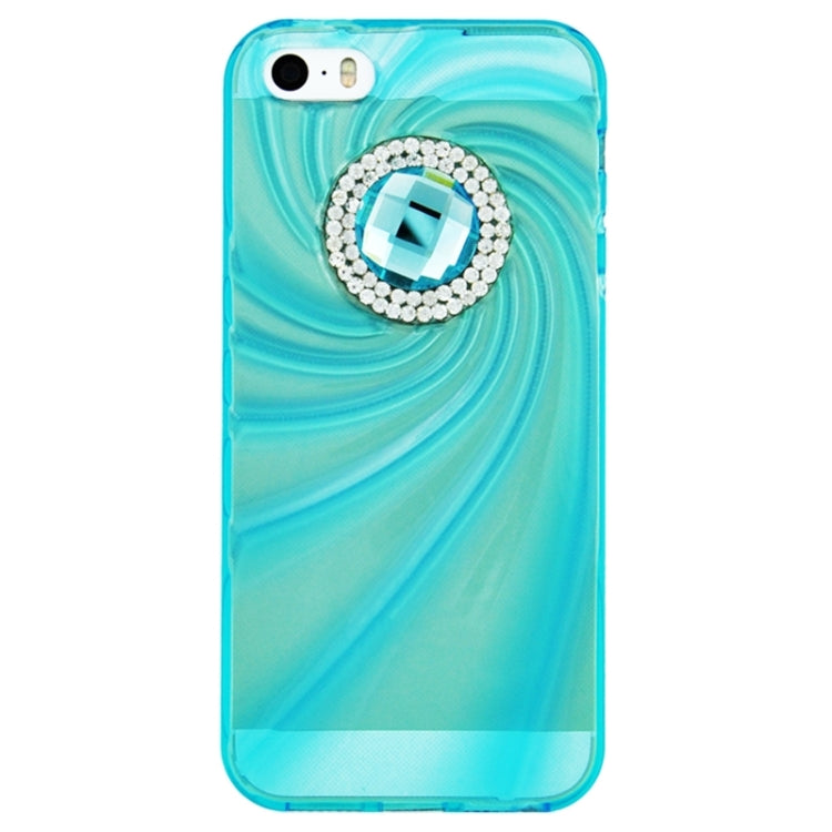 Ultra-Thin Fashionable Whirlwind with Diamond TPU Protective Case for iPhone 5 & 5s & SE