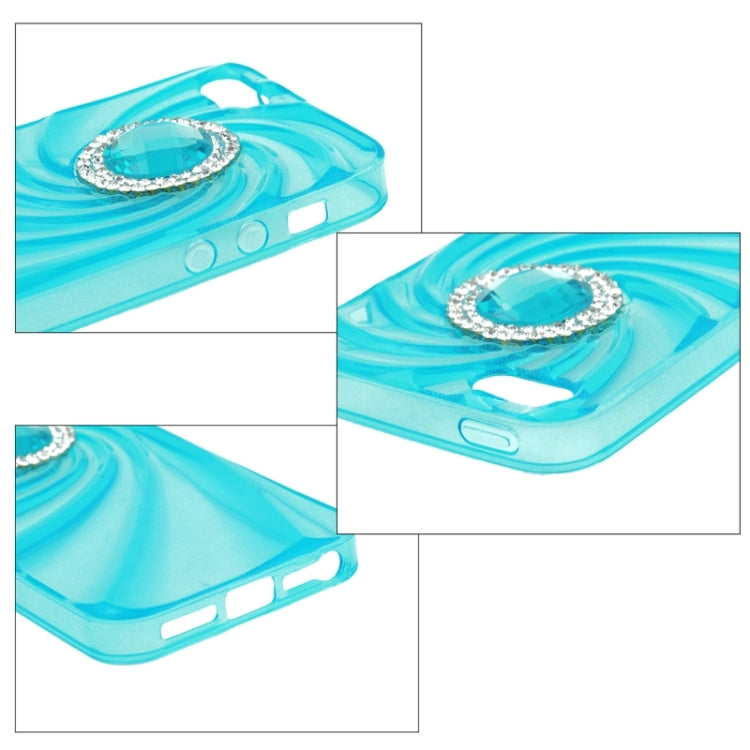 Ultra-Thin Fashionable Whirlwind with Diamond TPU Protective Case for iPhone 5 & 5s & SE