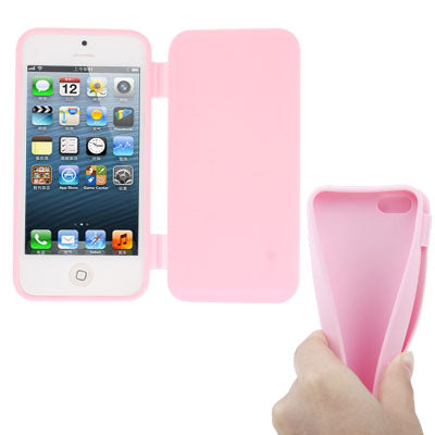 Scrub Flip Silicon Case for iPhone 5 & 5s & SE (Pink)