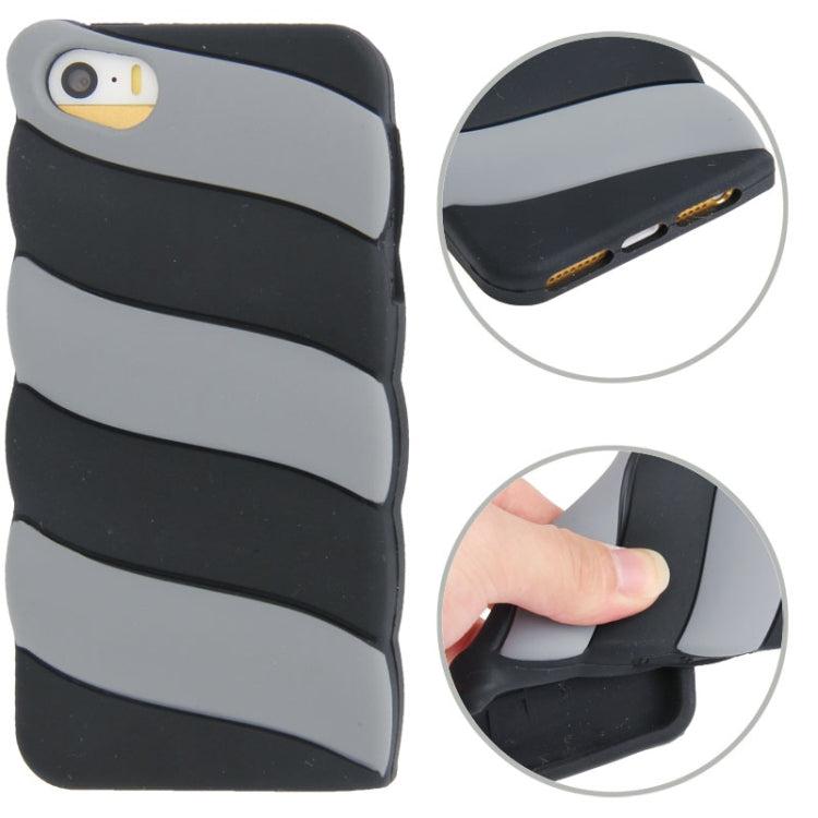 Colorful Stripe Pattern Silicone Case for iPhone 5 & 5s & SE & SE