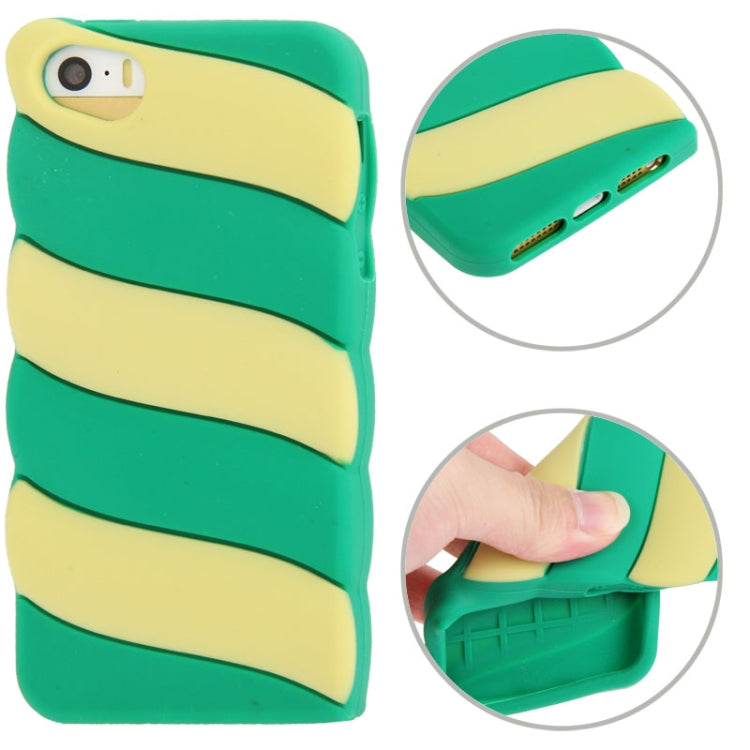 Colorful Stripe Pattern Silicone Case for iPhone 5 & 5s & SE & SE
