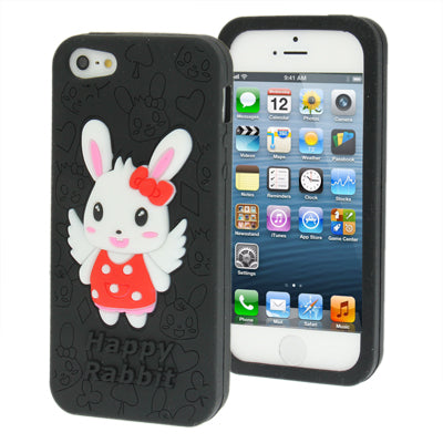 3D Happy Rabbit Style Silicon Protective Case for iPhone 5 & 5s & SE