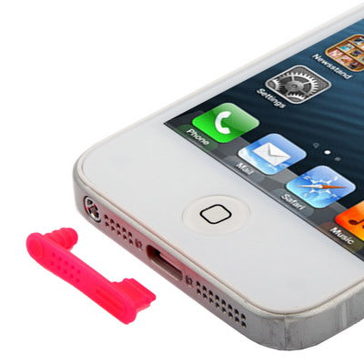 100 PCS Dock Plug and Earphone Jack Anti-dust Stopper for iPhone 5/5S/5C