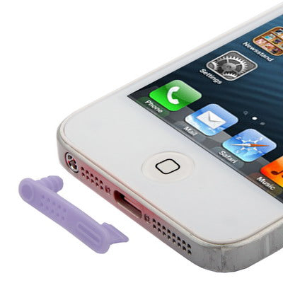 100 PCS Dock Plug and Earphone Jack Anti-dust Stopper for iPhone 5/5S/5C