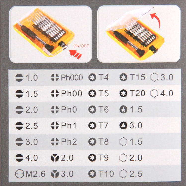 32 in 1 Hotian Versatile Screwdrivers Set for iPhone 5 & 5S & 5C / iPhone 4 & 4S / 3G &3GS, Galaxy SIII mini / i8190, Note II / N7100, Note / i9220 / N7000, Note LTE / N7005, S II / i9100, HTC One X, One V, One S and other Mobile Phone