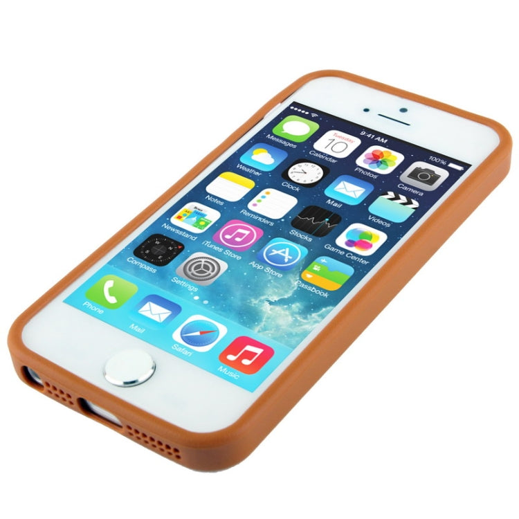 Official Design TPU with Leather Trim Case for iPhone 5 & 5