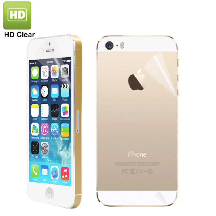 High Quality 4 in 1 (Front Screen + Back Cover + Upper + Lower Lens) Clear LCD Screen Protector for iPhone 5S (Japan Materials)